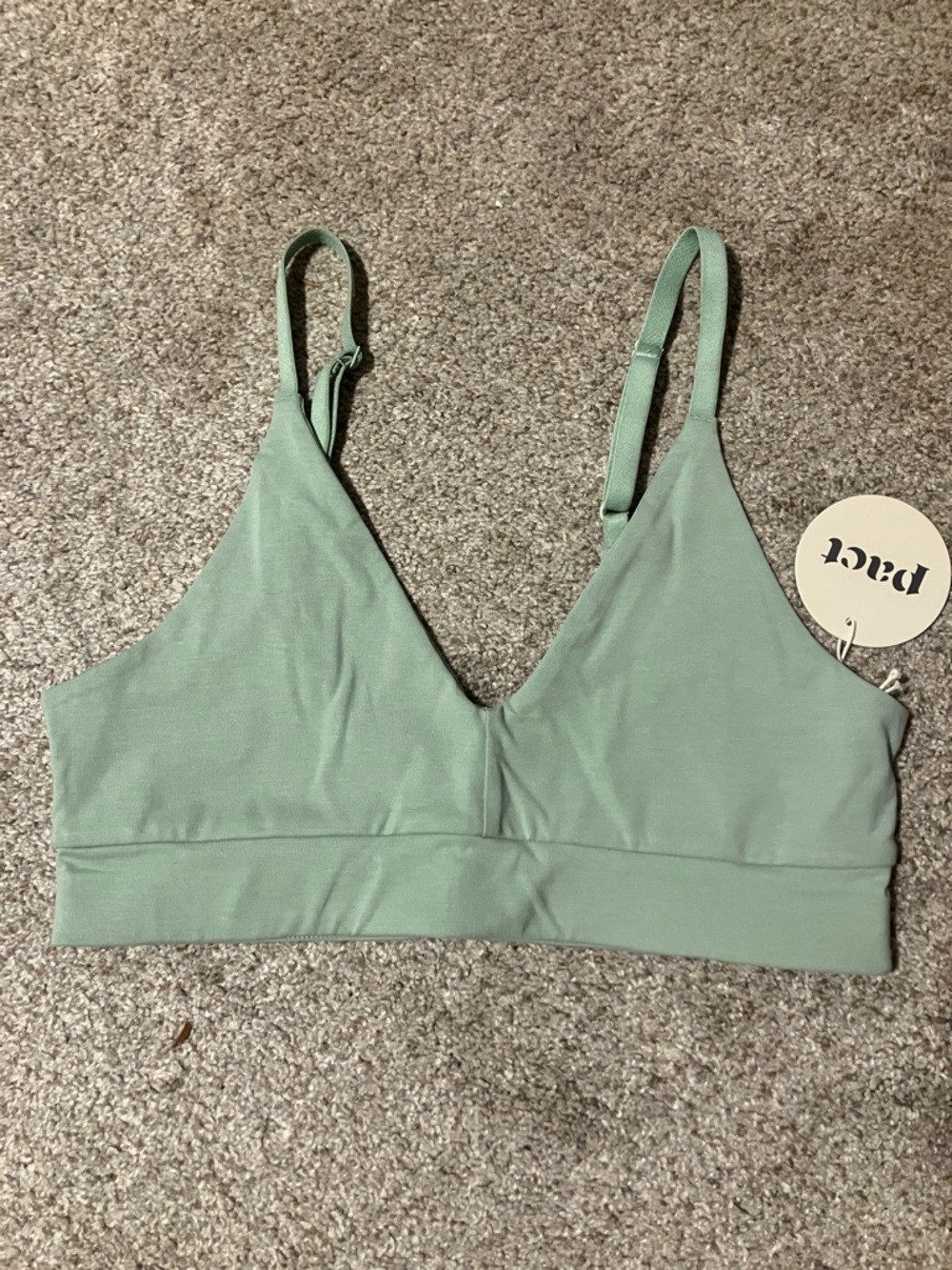 NWT Pact Organic Everyday T-Shirt Bra in Light Green Size S (Bralette)